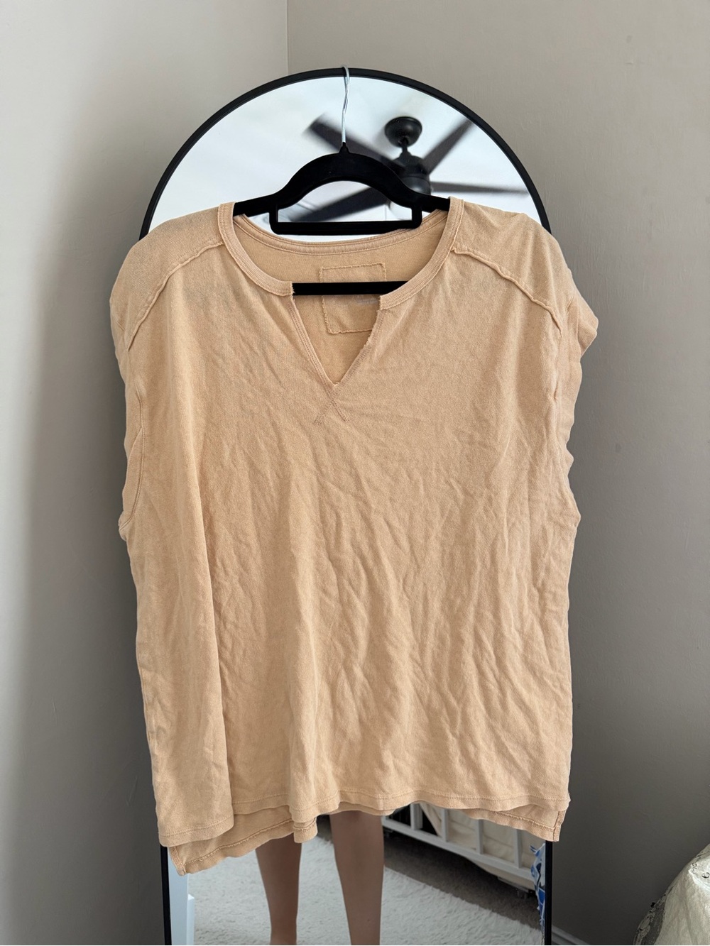 NWT Aerie Sleeveless V-Notch Cotton Tank Top in Beige